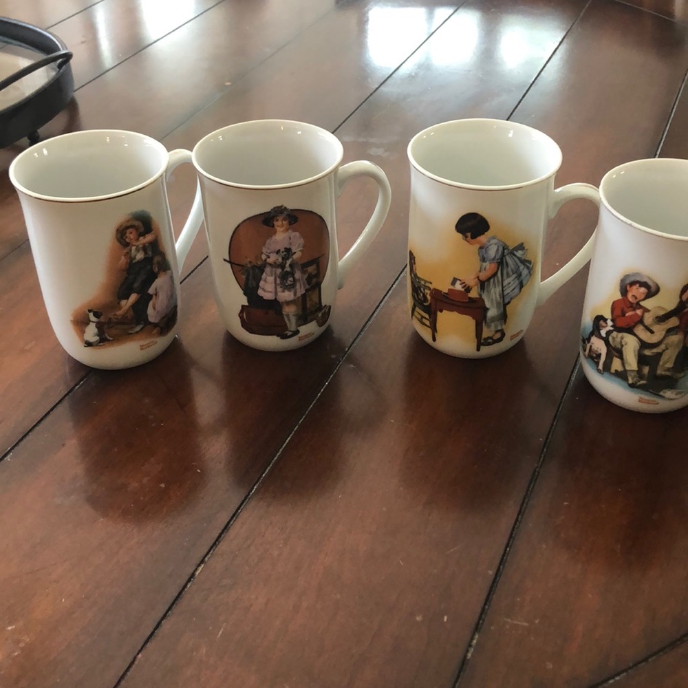Norman Rockwell coffee cups